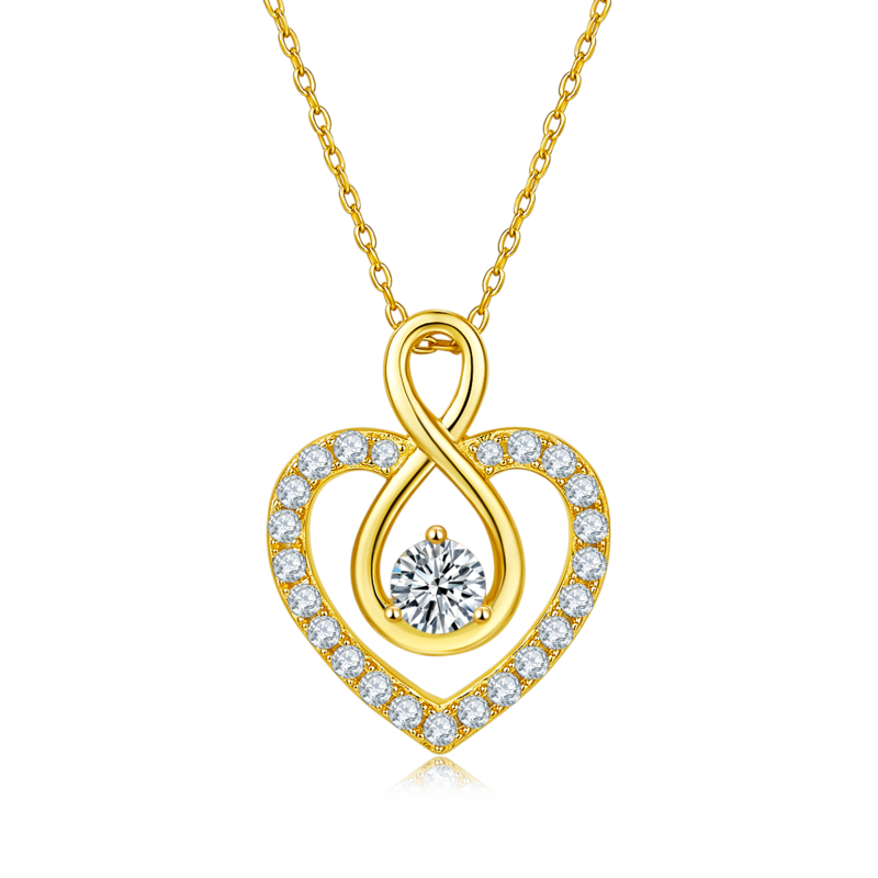 圆形主石无限的爱PendantS925银Moissanite厘石D级1.0ct